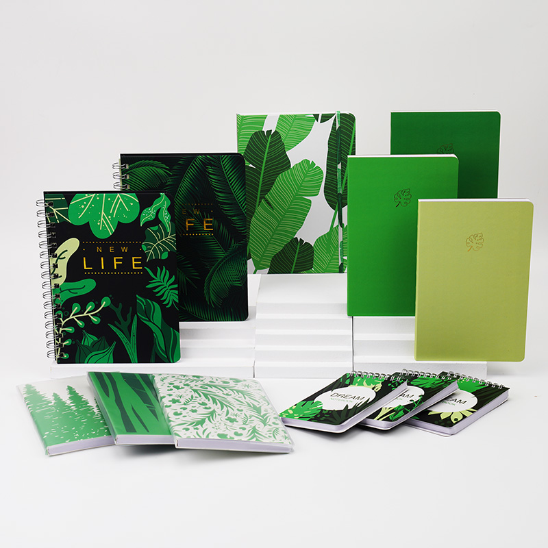 Green leaf A5 notebook